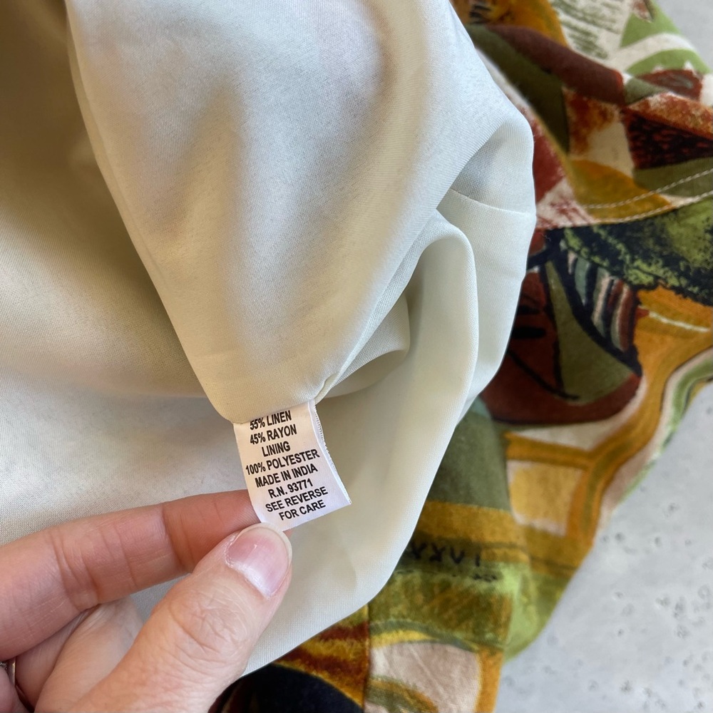 Vintage Kaktus Pablo Picasso All Over Print Linen Blend Button Up Jacket Size XL - Picture 9 of 9